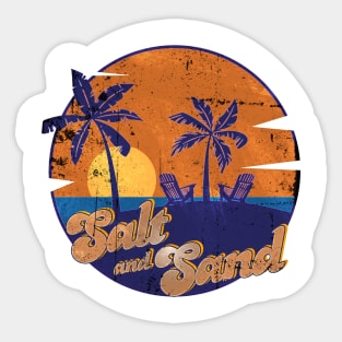 Vintage Palm Trees Vacation Travel Sea Retro Design Sticker